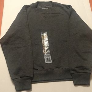 C) Jerzees boys size 6-7 Grey crew neck Long sleeve sweatshirt